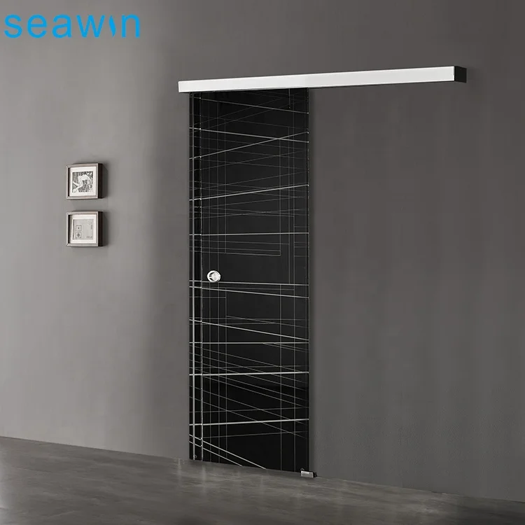 Laminated tempered glass aluminum barn style glass sliding barn doors