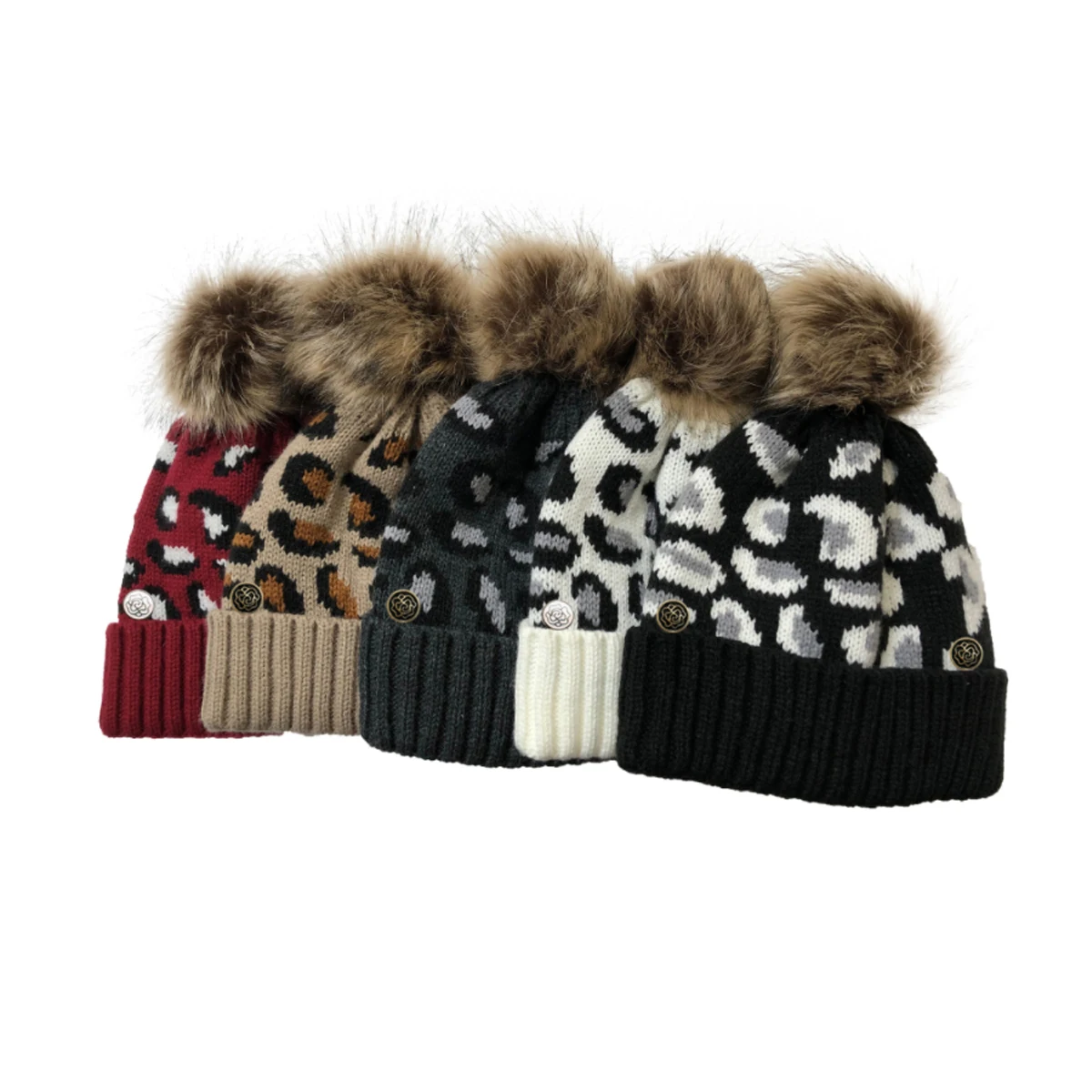 Теплый сезон гепард пучок конского хвоста бини хвост женская шапка однотонная ребристая