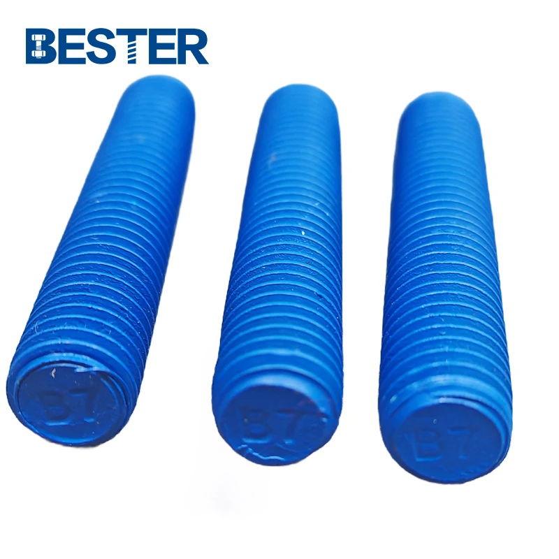 DIN976 Full Thread Xylan Coated ASTM A193 B7 Stud Bolt Threaded Rod ASTM A193 B16 Stud Bolt