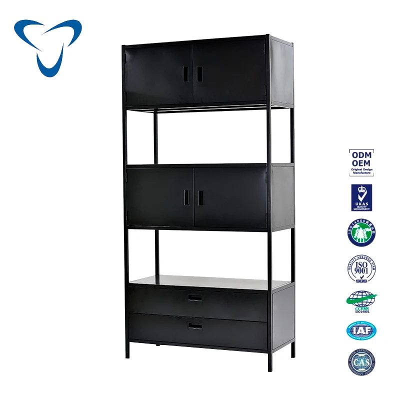 Adjustable Multi-Level Boltless Steel Storage Racks Industry Metal Shelf with Cabinet Use