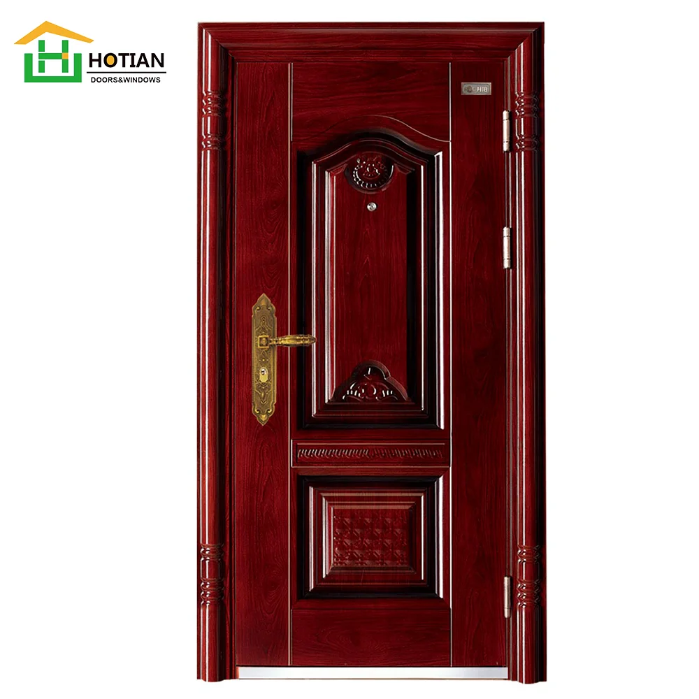 Hotian Best Selling Decorative House Front Exterior Modern Design Security Steel Door