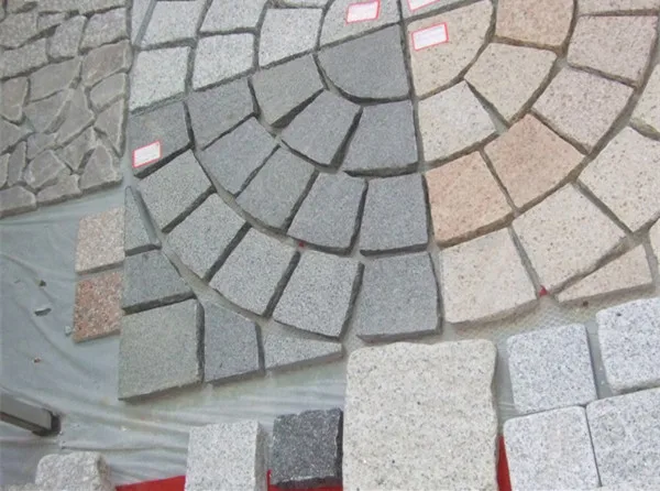 Granite Cobblestone Paver for Driveways G684,Mesh Back Paver Stone