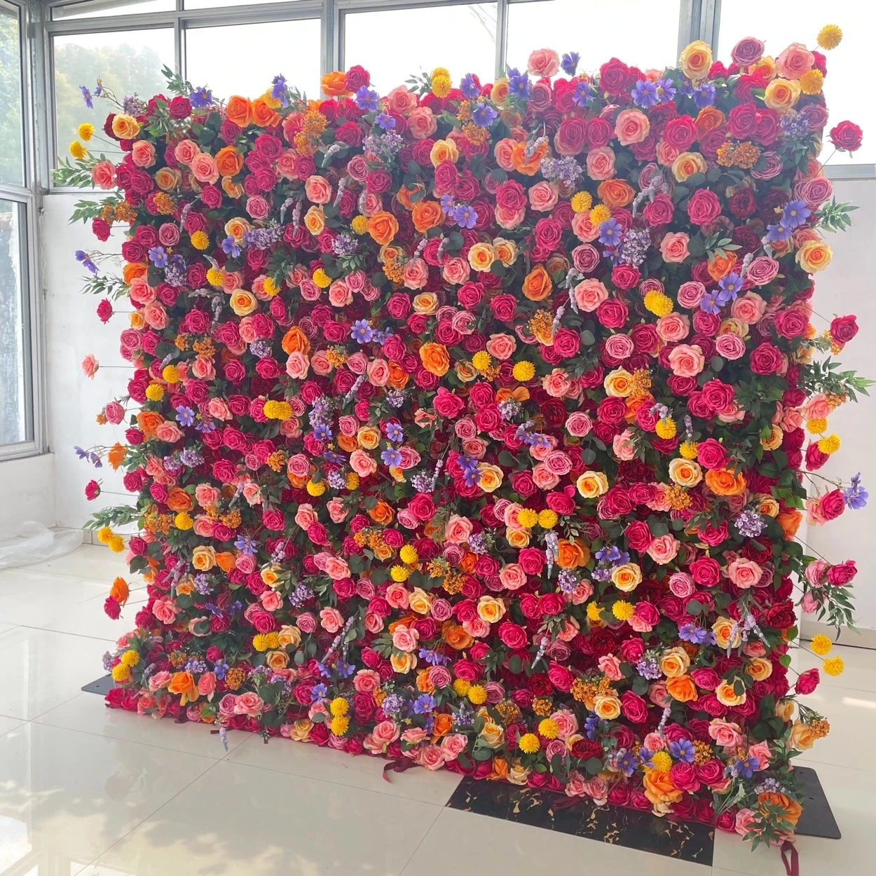 Event Planning Supplies Wedding Decoration Flowers Artificial Realistic Roses Flower Wall 8x8 Backdrop Decoration Parties