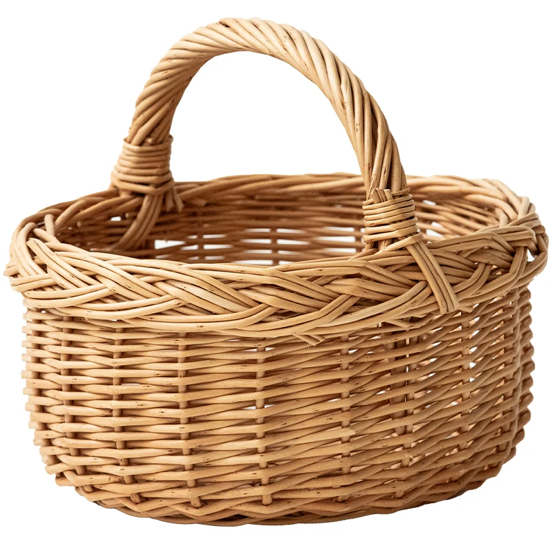 Best-selling hand-woven wicker baskets children fruit picking storage toys decorated fruit bamboo baskets hand-woven flower pots