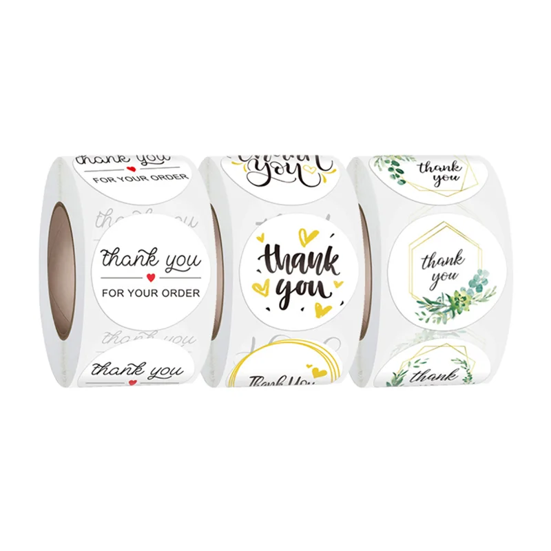  High quality customized adhesive label thank you sticker for small