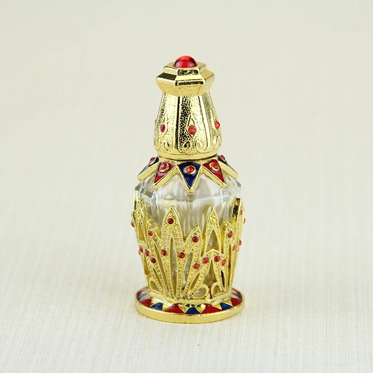 custom design crown shaped gold Arab attar bottle essential oil bottle