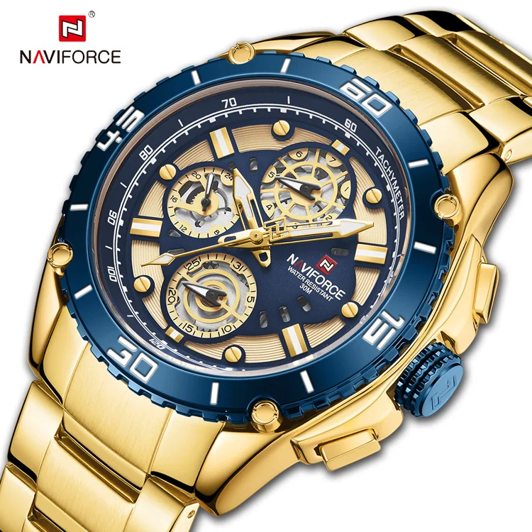 NAVIFORCE 9179 GBE watches men's sports military hot selling luxury gold wristwatch relojes logo custom