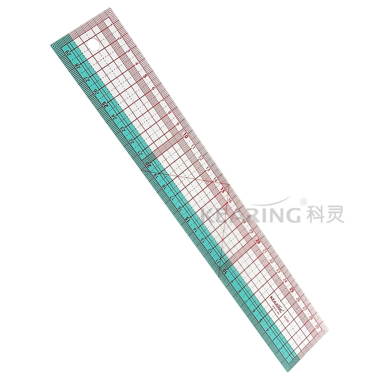 Kearing Colorful Transparent Flexible Plastic Pattern Grading Ruler for Sewing 30cm Metric Pocket Size Lightweight Durable#8030B