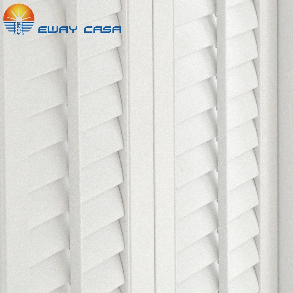 EWAY CASA Wooden Plantation Shutters Blinds for Windows Bifold Vinyl Louver Shutters Interior Sliding Door Day NightSD-BI FOLD D