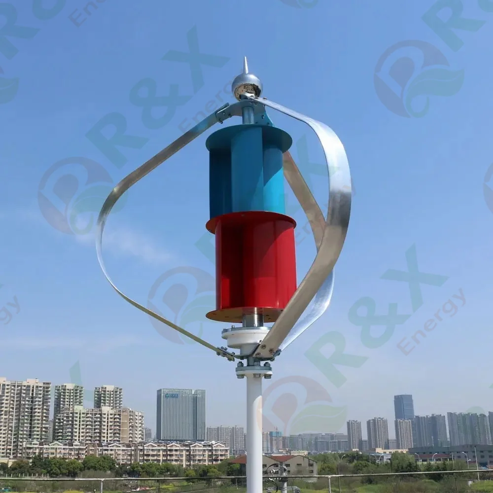New 5KW Vertical Wind Turbine with Permanent Magnet Generator 48V 120V 220V Coreless for Home Use with Controller