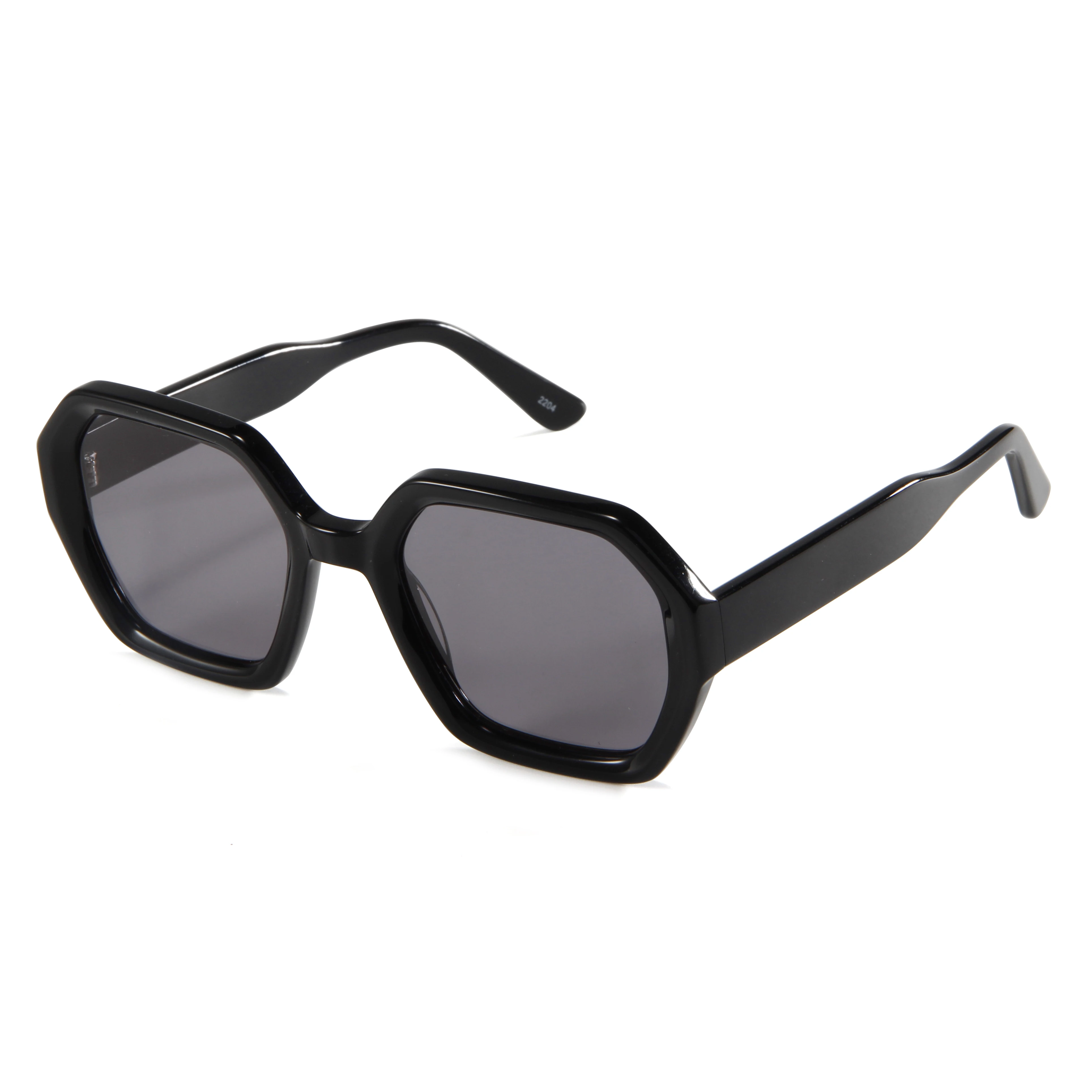 2023 Trend Polygon Flat Big Transparent Frame Shades Cr39 High Quality Hand Made Acetate  Sunglasses lightweight