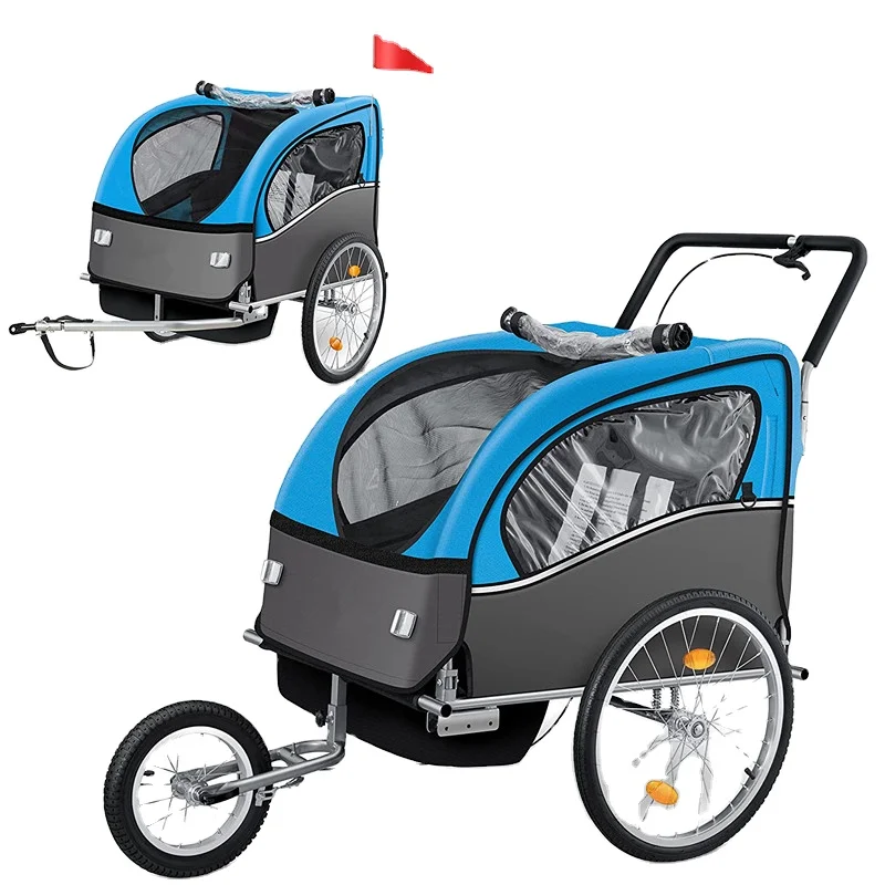 Pet trailer A pet cart that can freely turn to a three wheeled dog trailer for a walk in the park bicycle trailer kennel