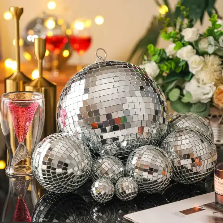 Hot Sale Wedding Home Christmas Foam Planter Color Ornament Giant Small Decorations Mini Mirror Disco Ball