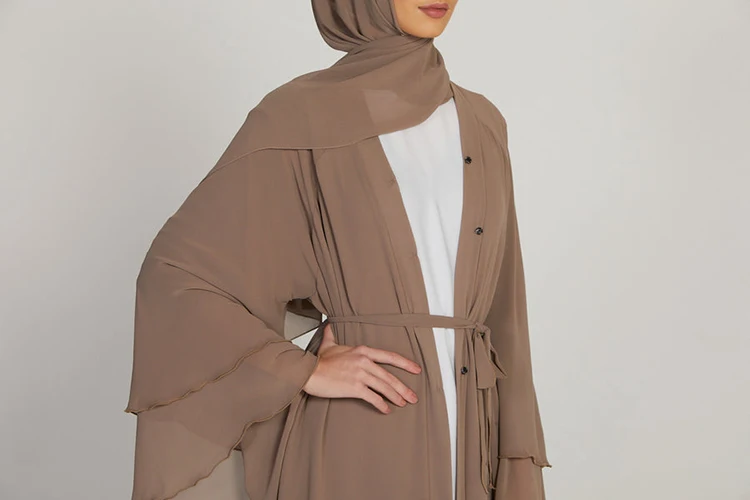 High Quality  Abaya Embossed Women Sequin Dress S Kimono Cardigan