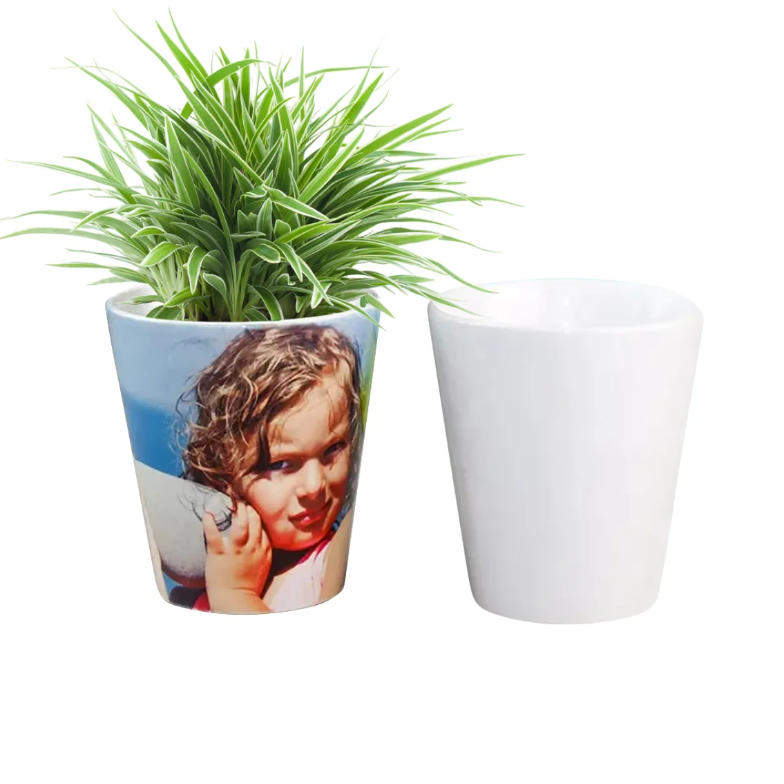 380ML White flowerpot Coated Grade Personalized Sublimation Flower Pot For Living room