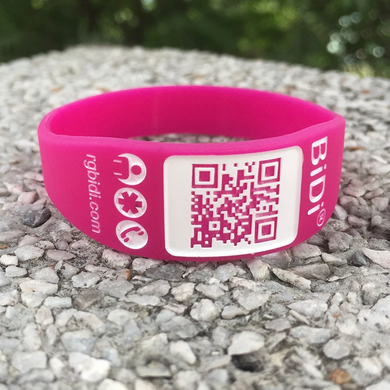 Silicone Rubber Wristband Customized Logo Plain Printed QR Code Silicone Wristband Bracelets