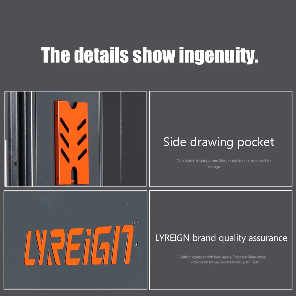 DJGX04F Iron Torin Garage Aluminum Workshop 7 Drawers On Wheels Tool Cabinet