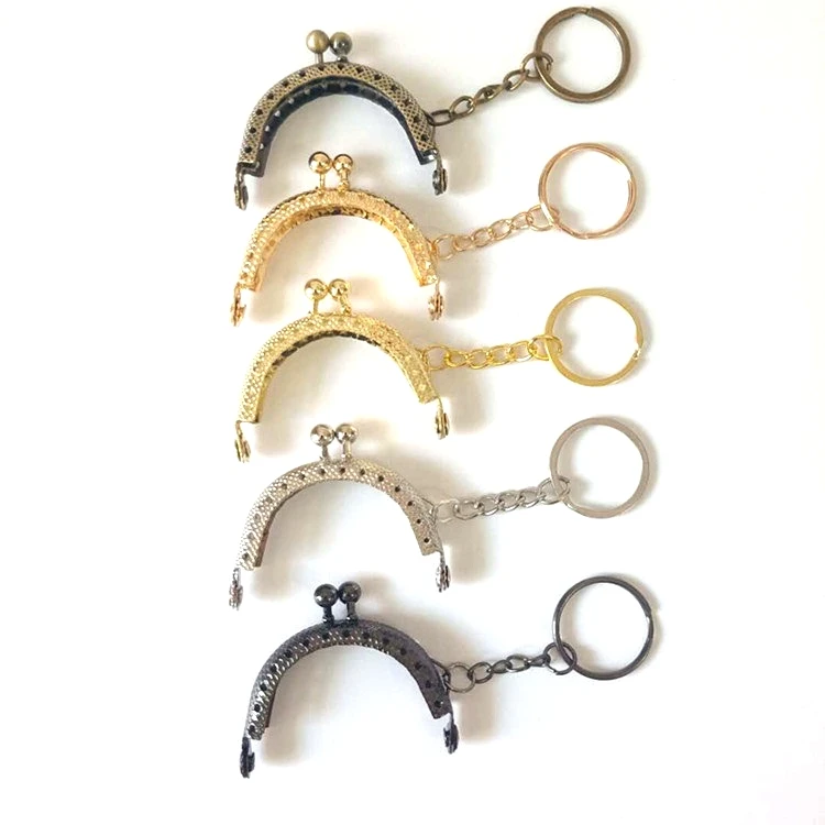 5cm Semicircle Small wholesale purse Clip metal frame handle with key ring