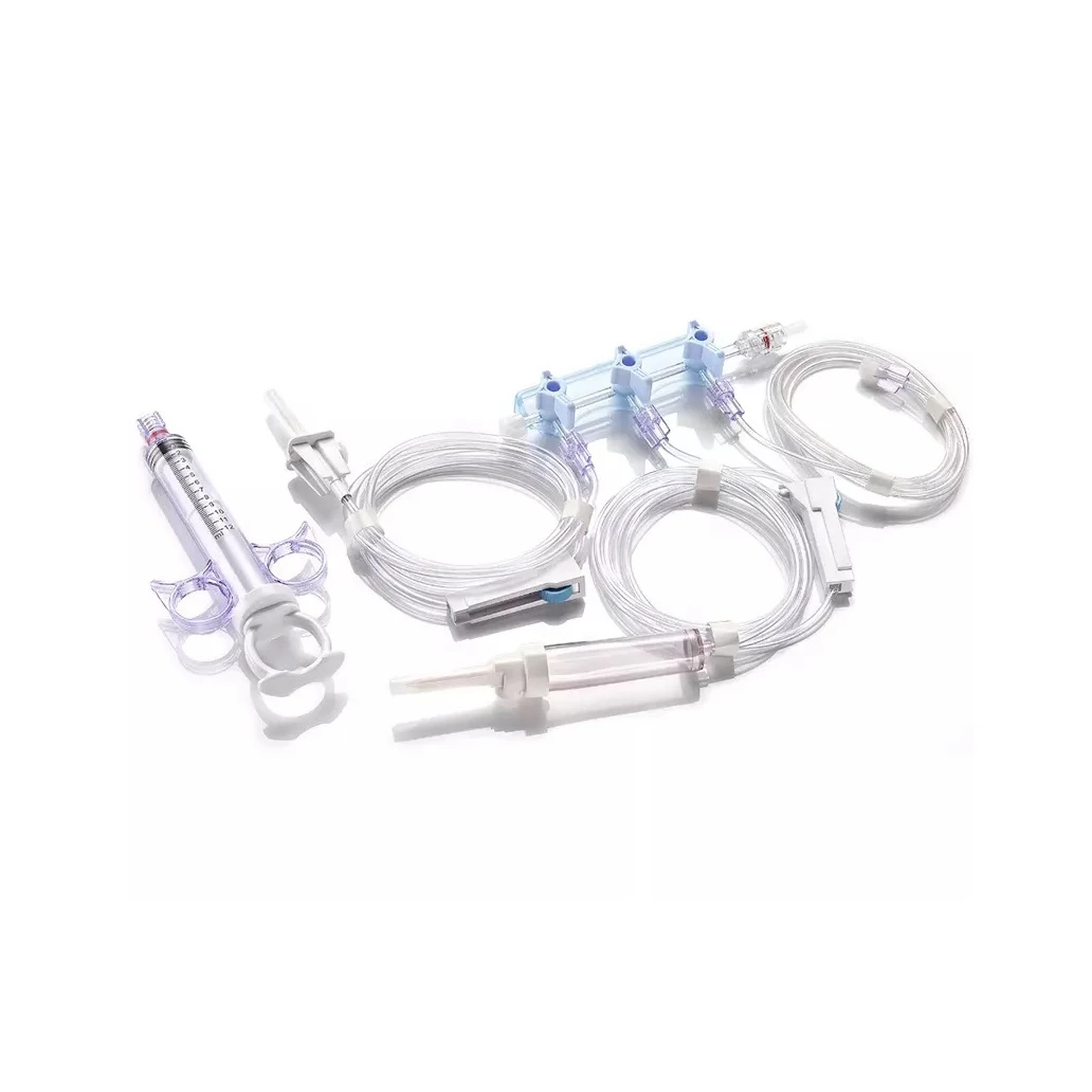 connector 2 port multiple infusion dock with Uni-direction check valve and chamber, female and male luer adapters