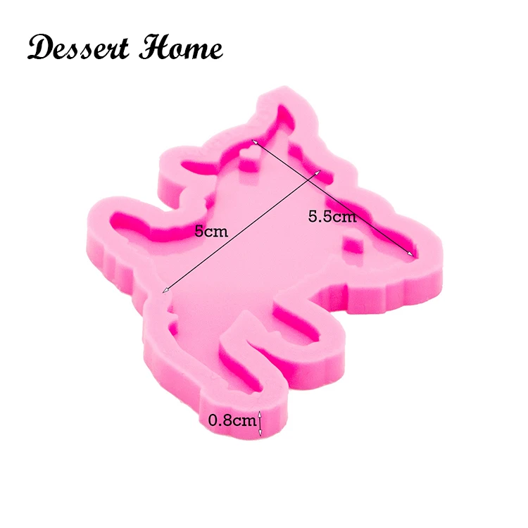 DY0477 Shiny Elephant/Goat/Bear/Rhinoceros Keychain Silicone Resin Epoxy Molds, Chocolate Fondant Sugarcraft Molds DIY Cake