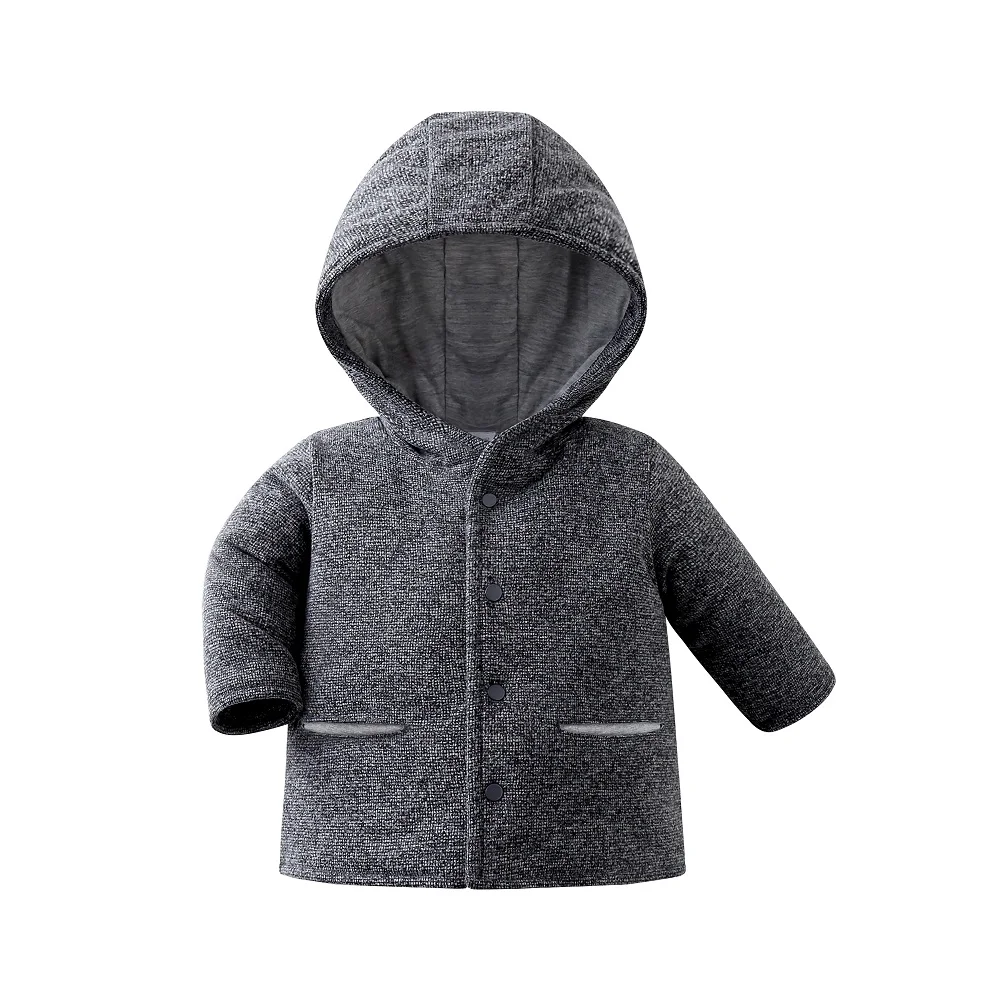 
baby boy knitted padded warmth hoodie outwear soft comfortable for winter 