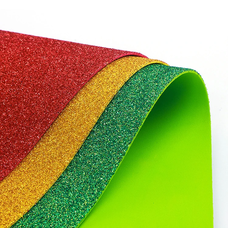 Glitter Foam Paper Sheets Handicraft Rubber Colorful EVA Paper Craft Recycled Waterproof Screen Printing DIY Children A4 Size