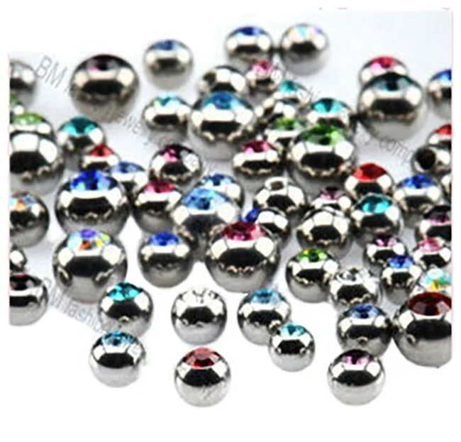 Ювелирные изделия для пирсинга из нержавеющей стали 316l ювелирные шарики с драгоценными камнями полированные аксессуары запасные части горячая Распродажа