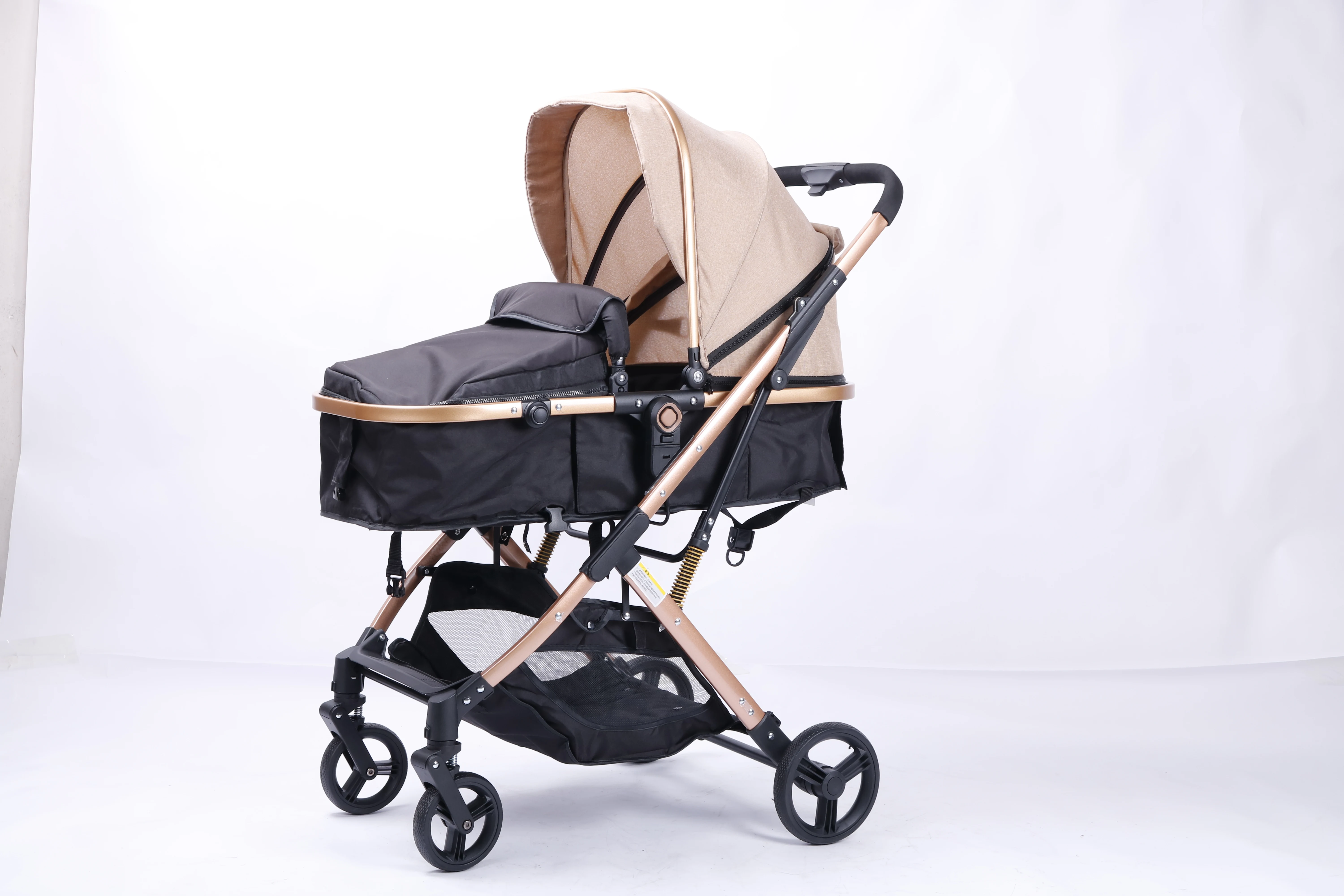 Luxury 3 in 1 travel system baby pram manufacturer lightweight baby stroller with safety basket