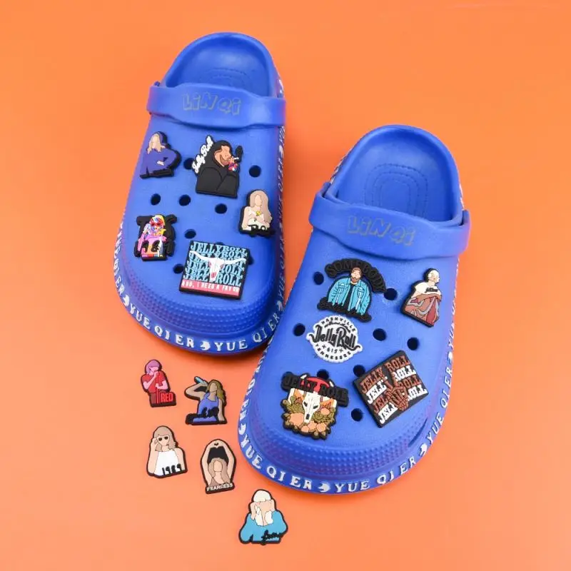 Wholesale Diy Taylor star swift Singer Clogr charm Bracelet Pvc Shoe Accessories For Women Kids Clog Charms