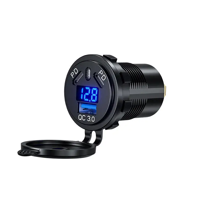 18W QC3.0 USB + Dual 45W PD USB-C Fast Charger with on off switch