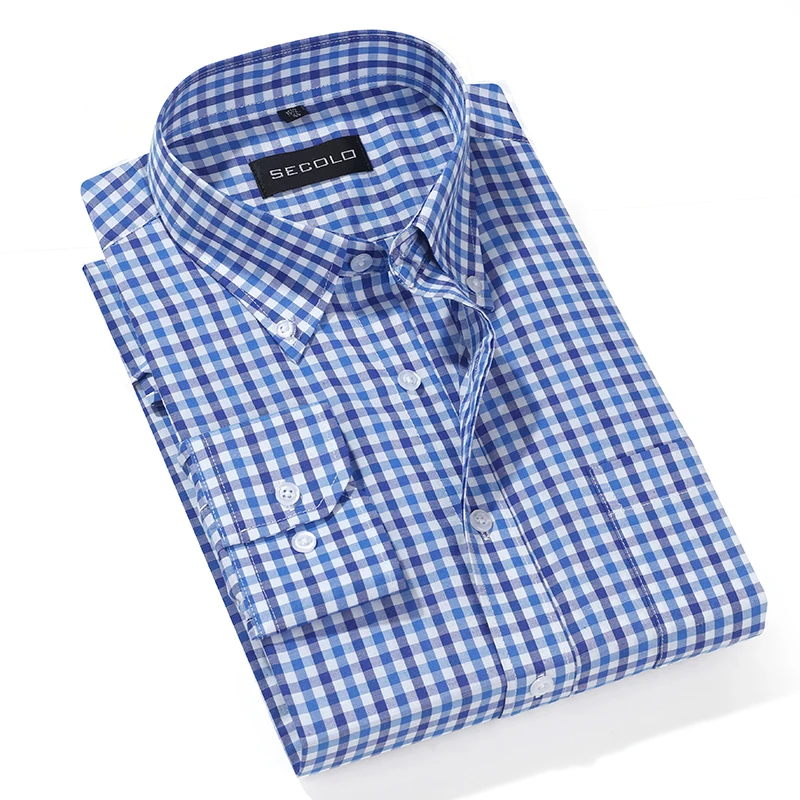 Мужская клетчатая рубашка с длинным рукавом, повседневная Весенняя Деловая одежда большого размера, молодежная Модная стильная рубашка с подгонкой