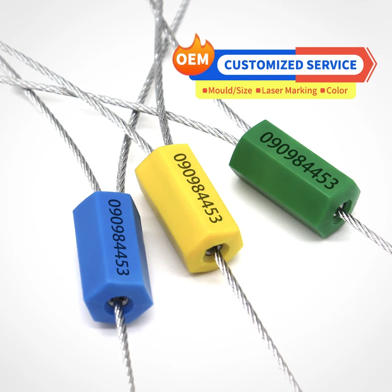 AH-CS003 1.8mm Disposable Cable Seal Pull Tight Security Cable Seals ISO Certified Made Plastic ABS Truck Trailer Packing