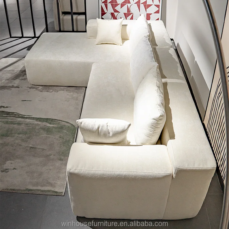 Vacuum Compressed Packing Modern Fabric Sectional L Shape Corner Compress Sofa Couch Home Living Room Furniture