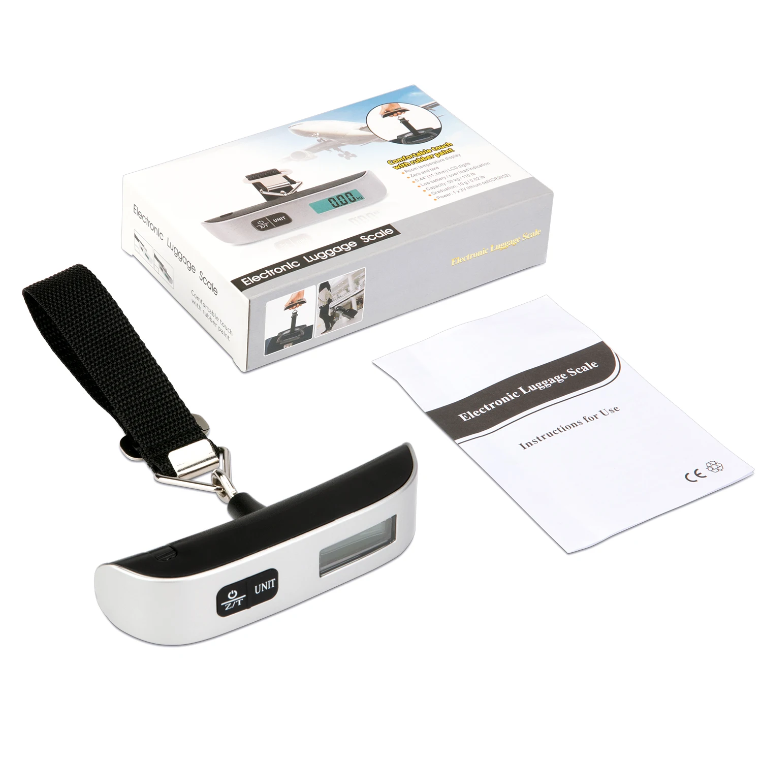 guangdong factory 50kg / 10g electronic travel hanging portable digital weighing scale luggage