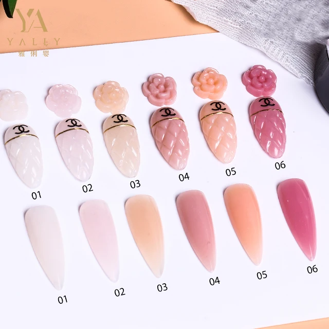 Free samples hot sale pink colors private label nail extention builder uv gel for carving nail art design