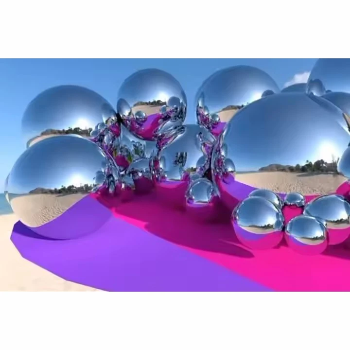 Wholesale Attractive Reflective Affordable Big Shiny Balls Inflatable Silver Smooth Balls for Party Activities