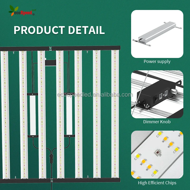 Best sell stock USA EU full spectrum lm301b lm301h lm281b 2.8umol/J dimmable folding grow light 650w 800w 1000w
