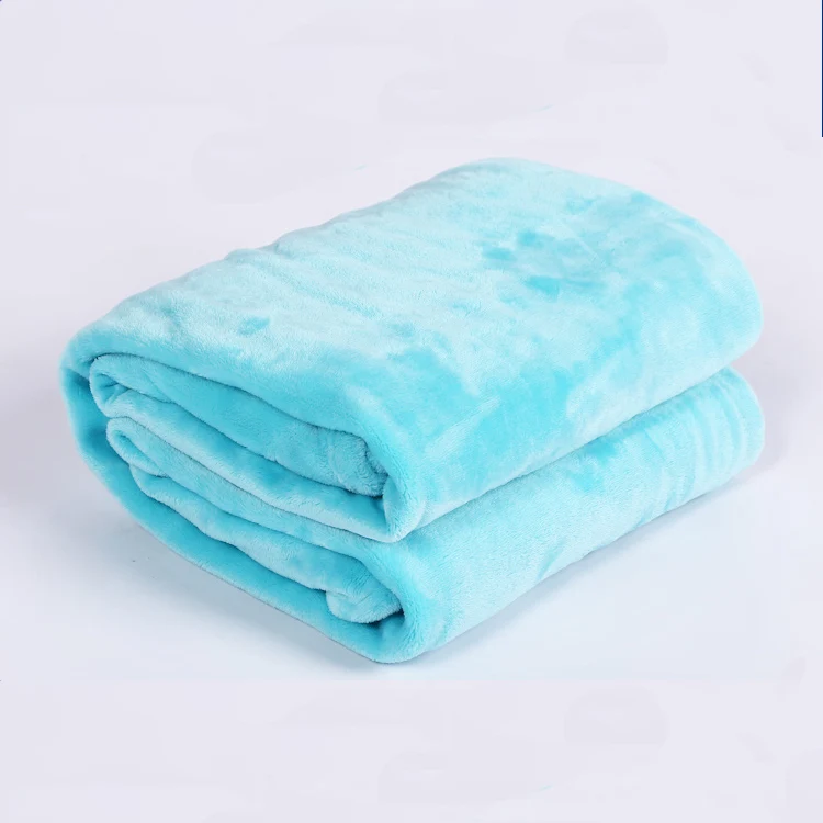 AZO Free Plain Knitted Penguin Plush Fleece Mink Blanket for Autumn and Spring