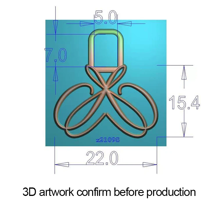 Factory Direct sales cut out logo zip pull custom metal zipper slider puller for bags