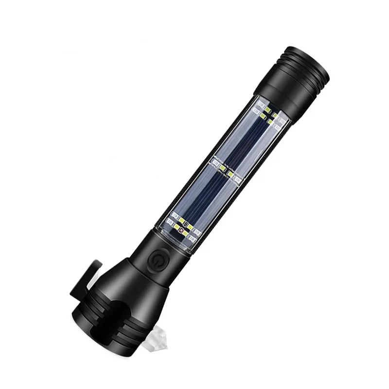 Multifunctional Emergency Handheld Phone Charger USB Rechargeable Waterproof super bright solar flashlight