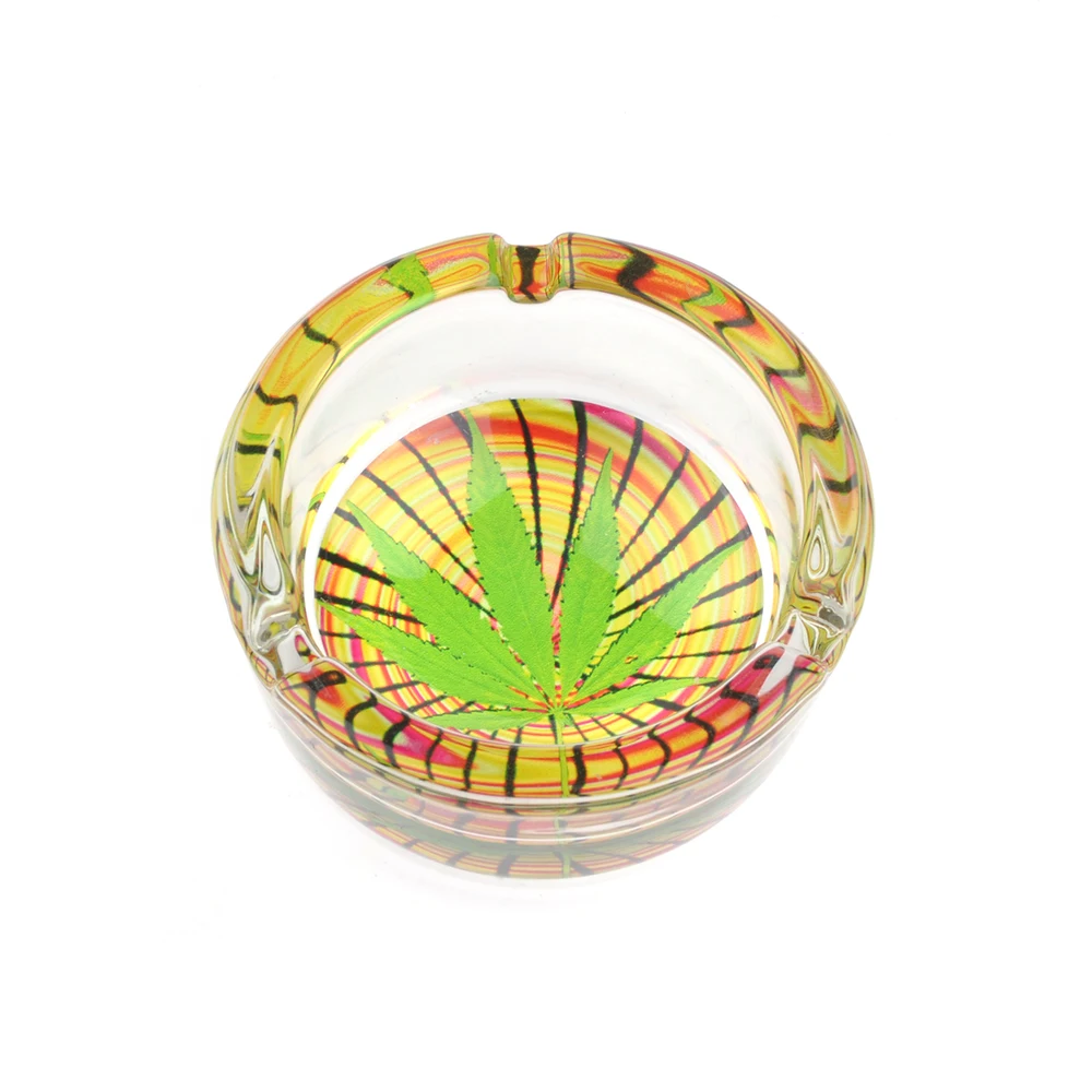 
High Quality Crystal Glass Round Clear Ashtray for Smoking Cigar Tobacco 