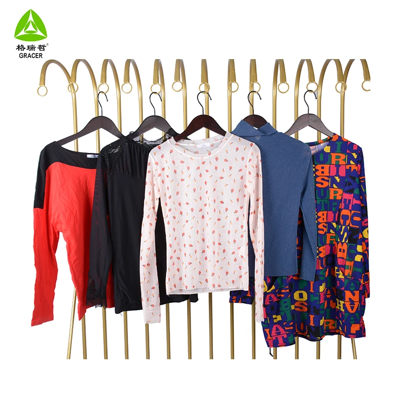 Spring Autumn Korean Clothes Women Long Sleeve Tshirt Second Hand Clothes Ukay Ukay Bales Import Used Clothes To In india