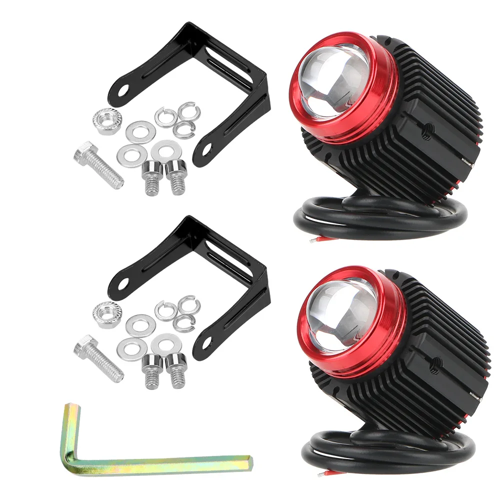 12V 15w Car SUV JEEP Truck ATV Scooter Motorcycle LED Aux Spotlight With White High Beam Amber Low Beam Light