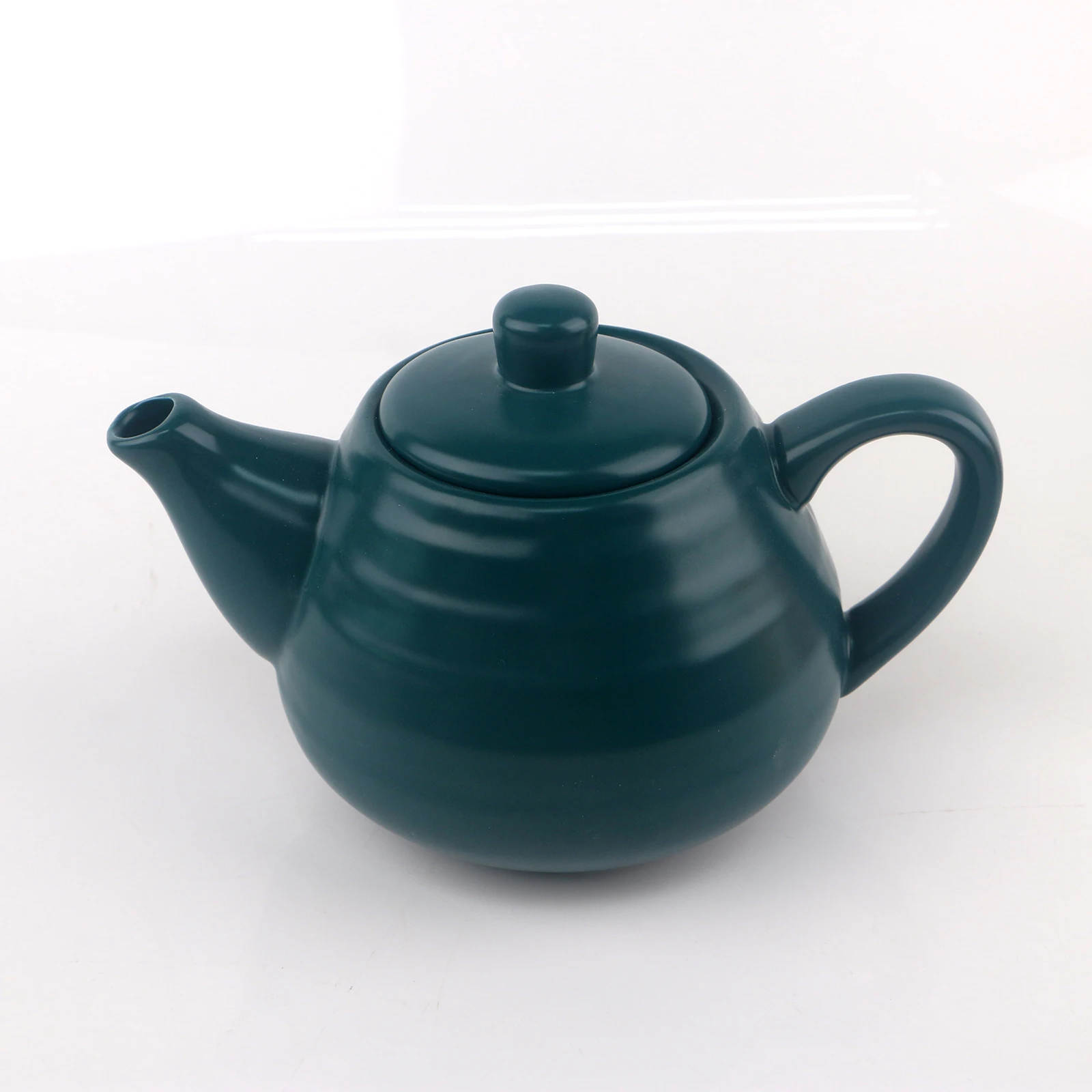Wholesale Modern Design Handle Ceramic matte colorful glazed Stripes Tea Pot