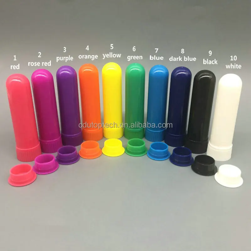 White Black Colored Empty Nasal Inhaler Tube Stick With Cotton Wick For Aromatherapy Essential Oils