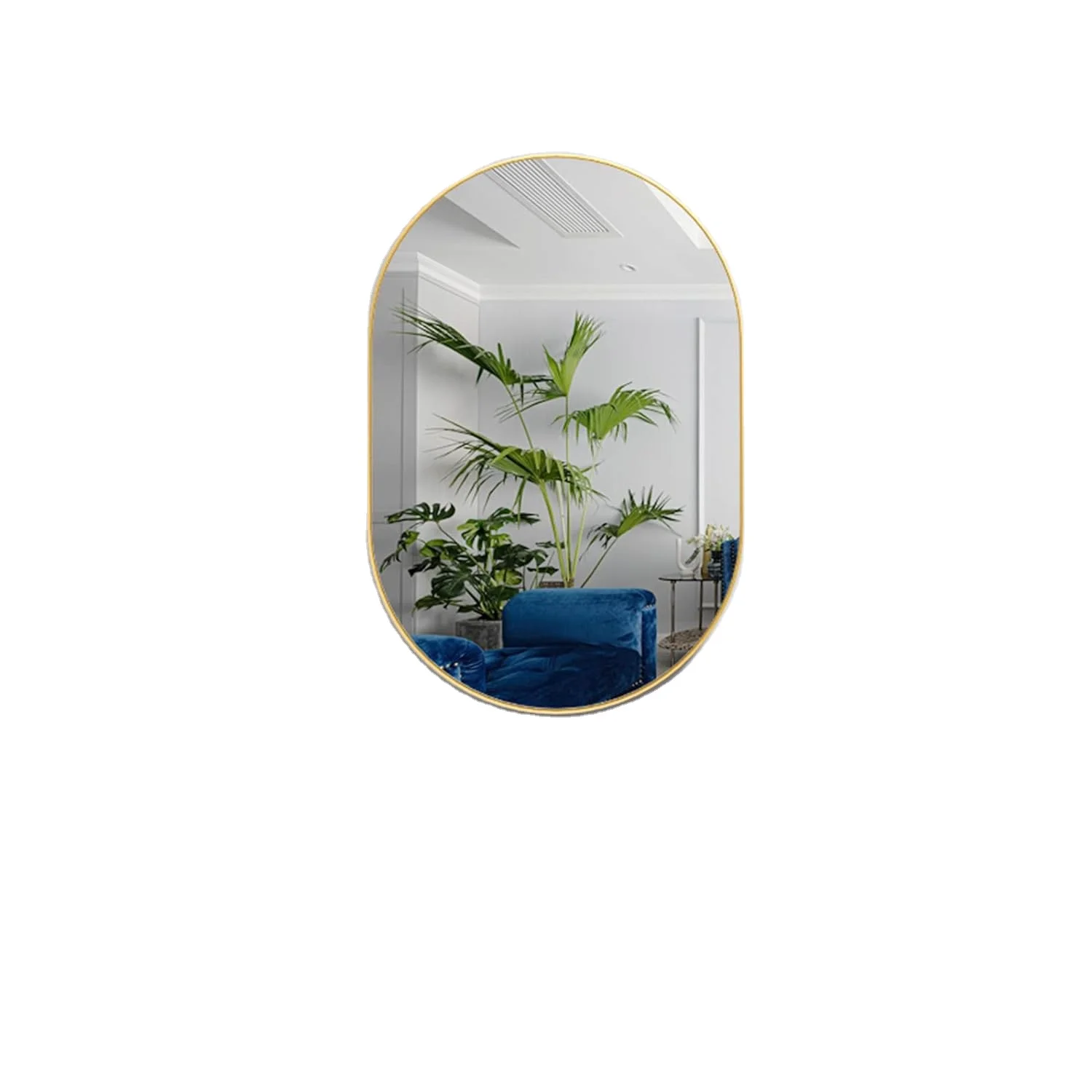 mirrors decor luxury gold metal frame unbreakable for shape full length hanging wall full mirror