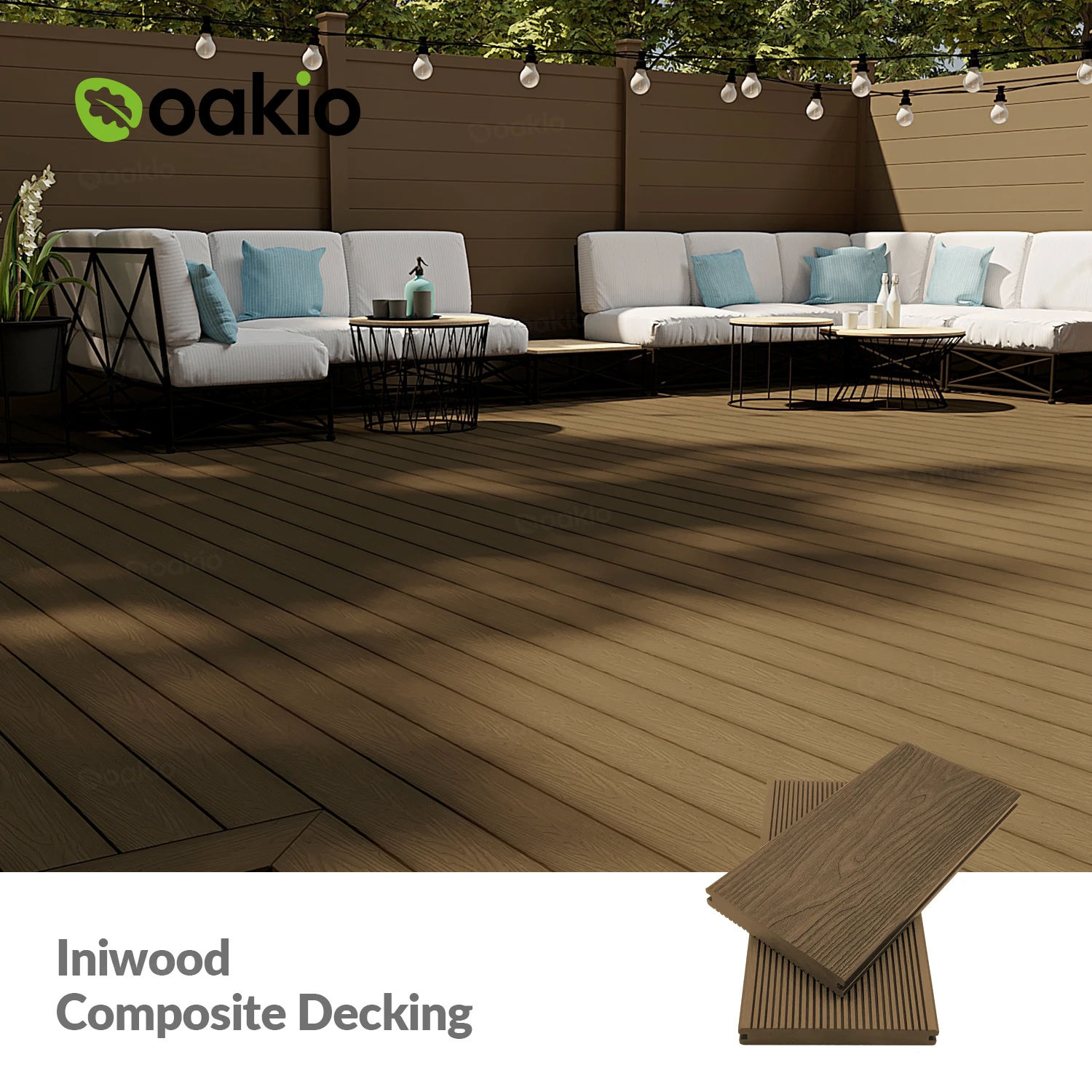 Wholesale Waterproof Outdoor Embossing Wood Plastic Composite WPC Hollow Decking