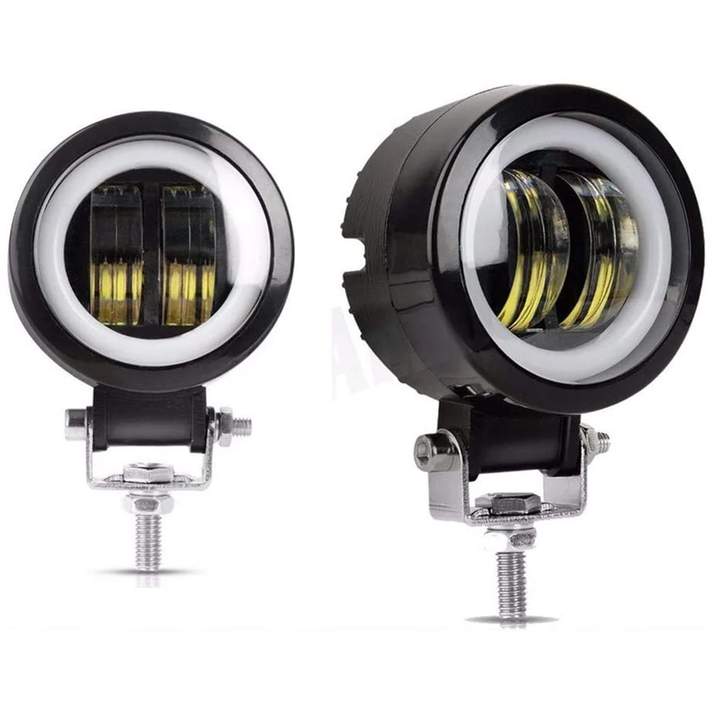 3 дюймов 20 Вт круглый мотоцикл LED свет светодиодный бар с Angel Eyes DRL Вождения по бездорожью ATV внедорожник