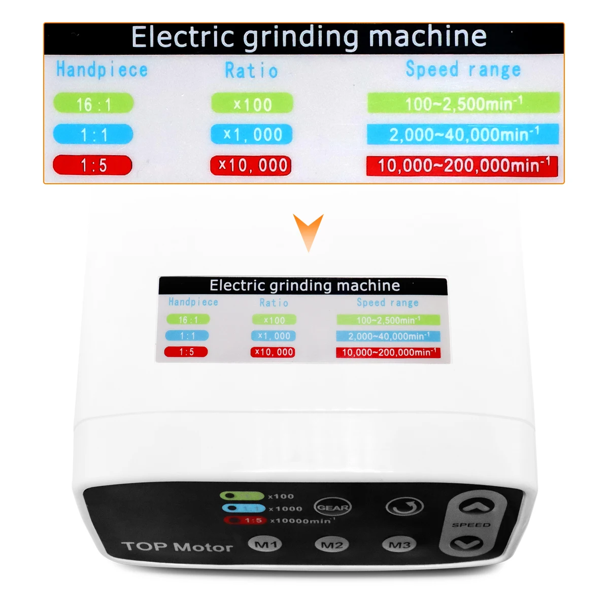 Led Dental Electric Motor Brushless Micromotor Work With Increasing/Slow Speed Handpiece Portable Dental Electric