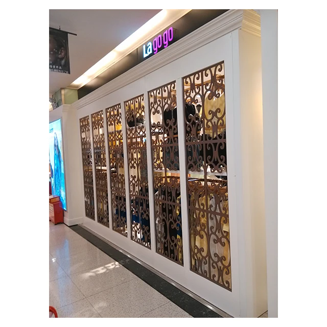 Interior metal garden and small rattan door screen panel walls movable wall partition islamic room divider